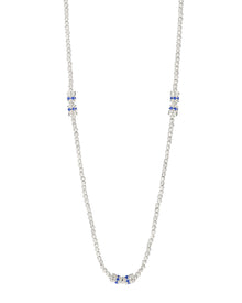 Moon 3 Elements Necklace in 18kt White Gold and Sapphires