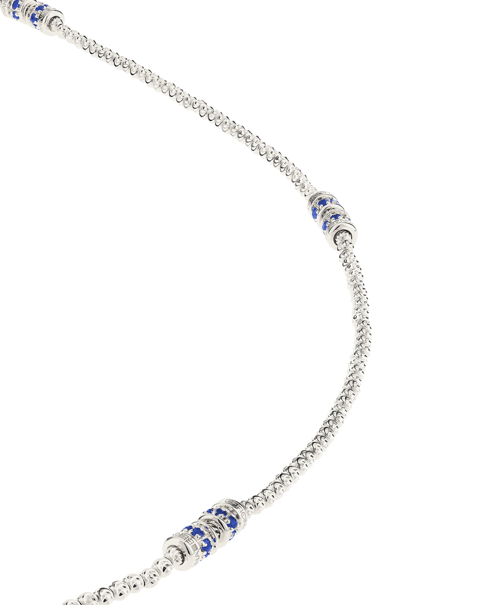 Moon 3 Elements Necklace in 18kt White Gold and Sapphires