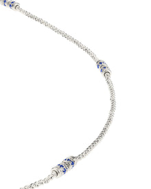 Moon 3 Elements Necklace in 18kt White Gold and Sapphires
