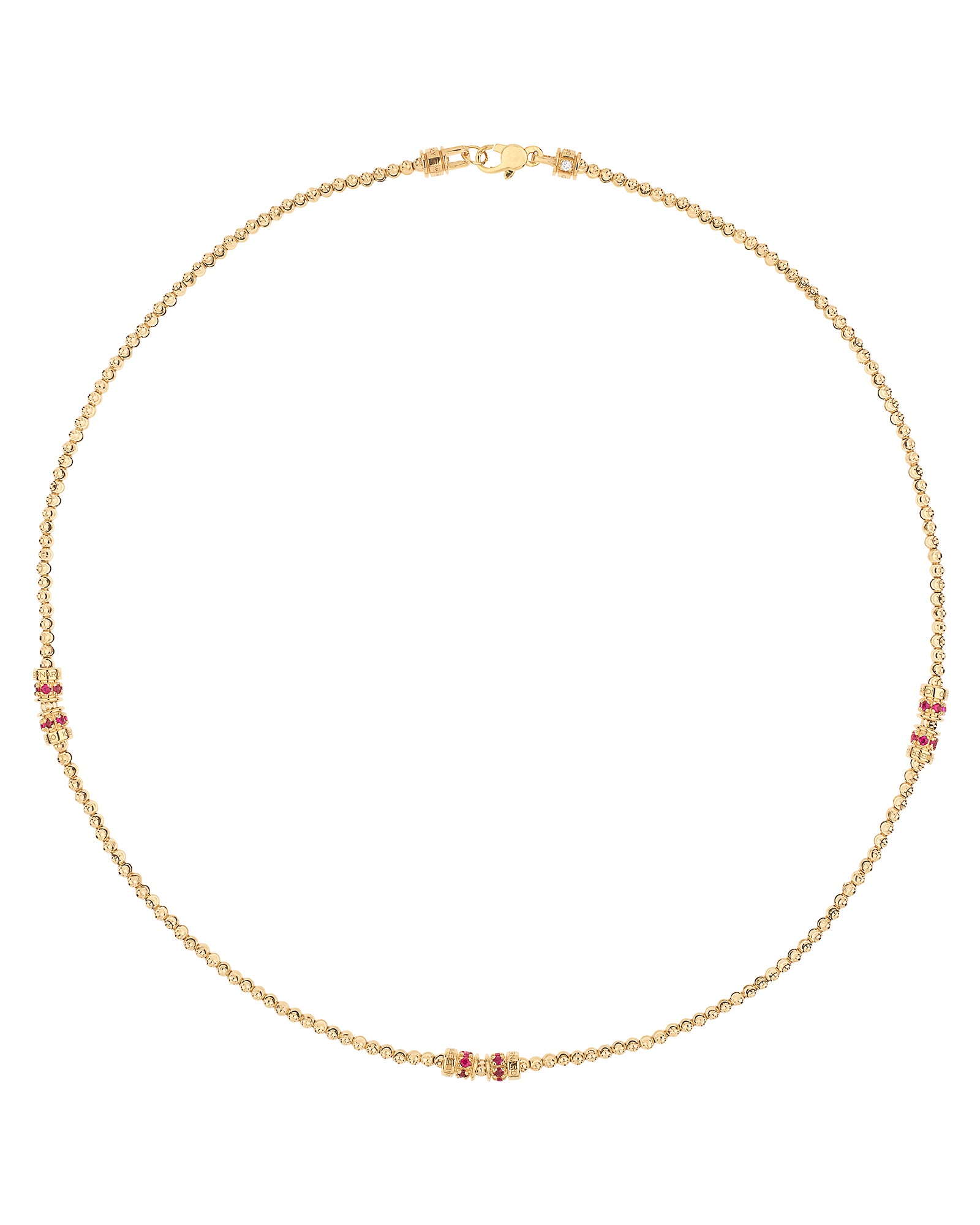 Moon 3 Elements Necklace in 18kt Gold and Rubies