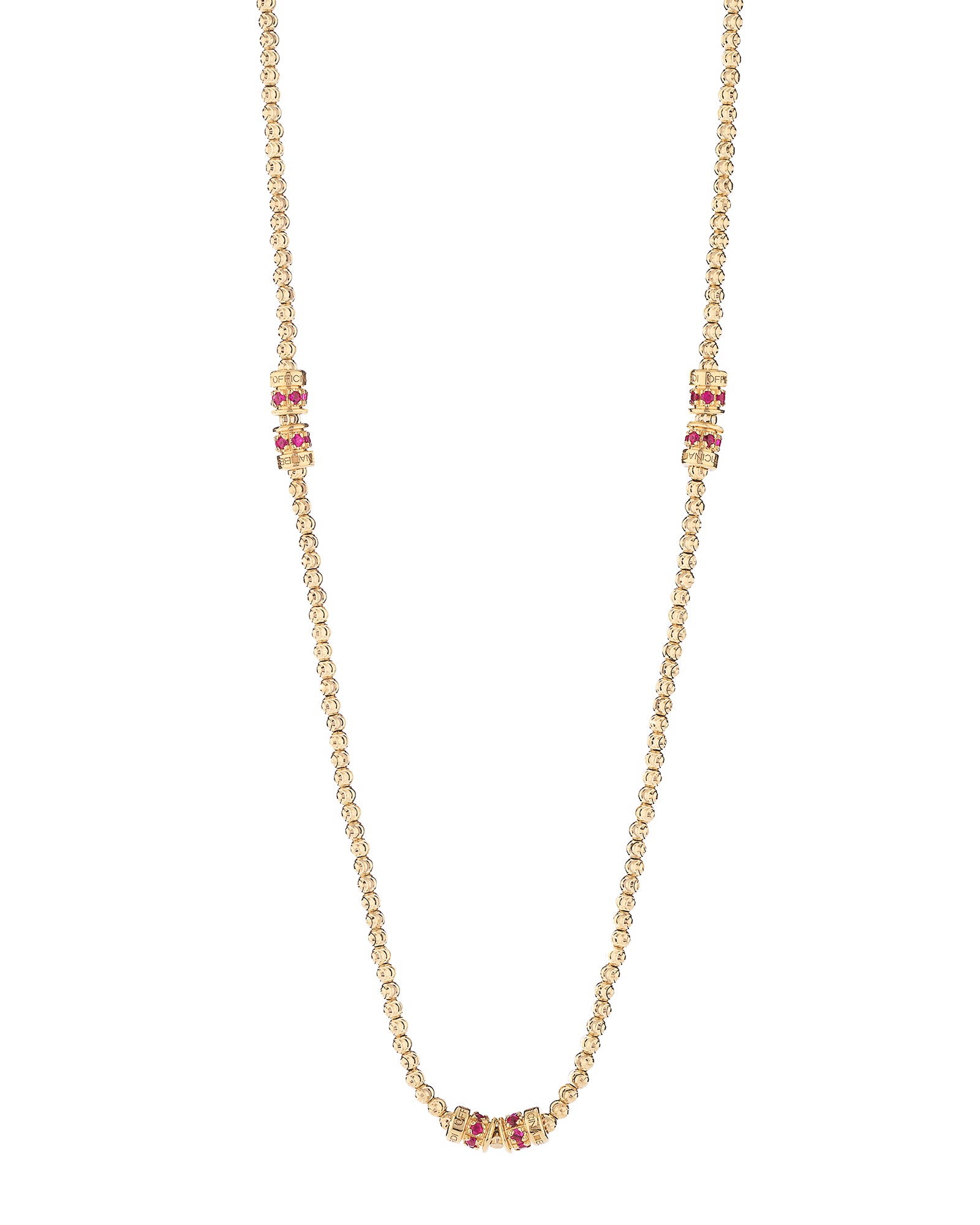 Moon 3 Elements Necklace in 18kt Gold and Rubies