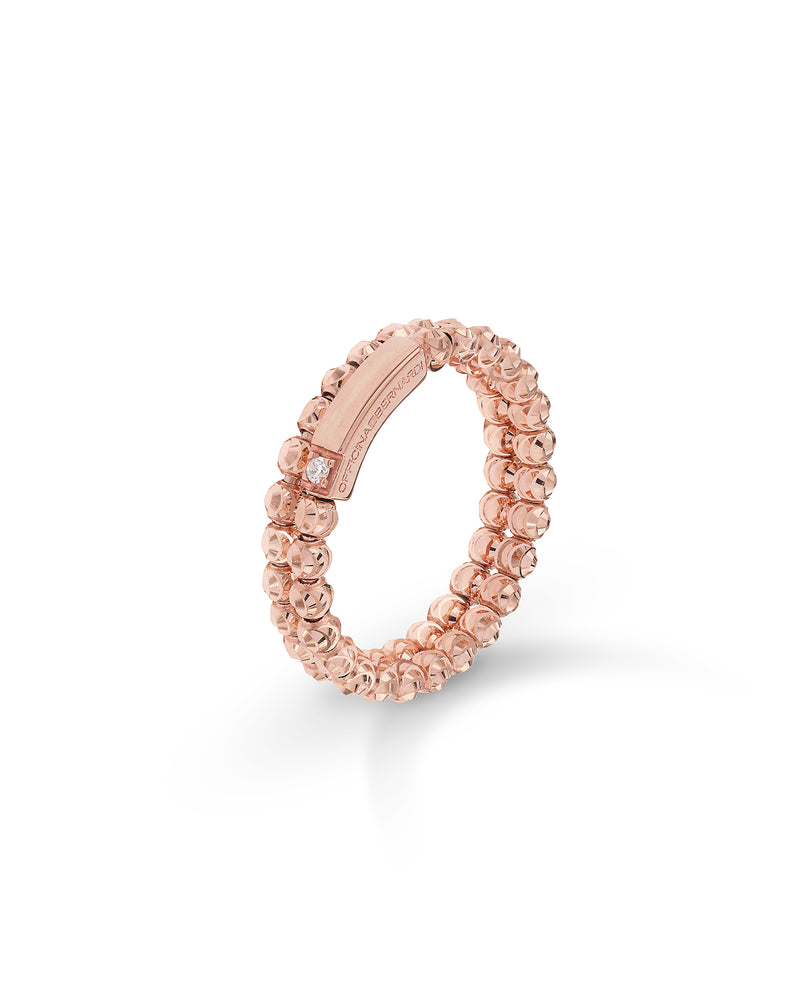Moon 2 row ring in 18kt gold