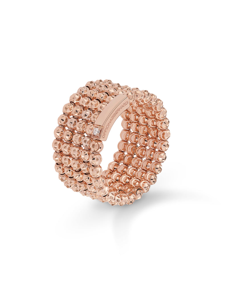 Moon 5 row ring in 18kt gold