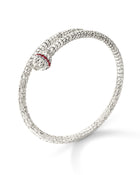 Ophidia Bangle Bracelet in 18kt White Gold and Rubies