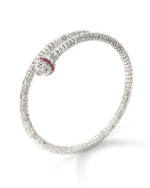 Ophidia Bangle Bracelet in 18kt White Gold and Rubies