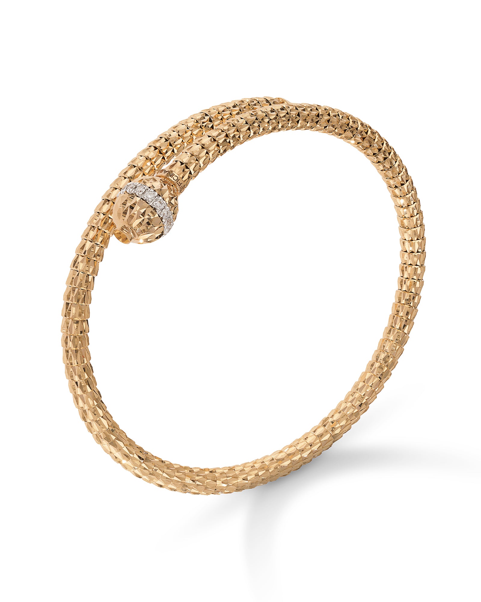 Ophidia Bangle Bracelet in 18kt Gold and Diamonds