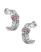 Ophidia 2 row earrings in 18kt white gold and rubies