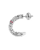 Ophidia 2 row earrings in 18kt white gold and rubies