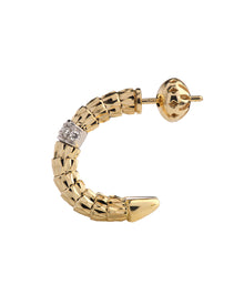Ophidia 2 row Hoop Earrings in 18kt Gold and Diamonds