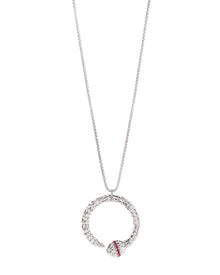 Ophidia Pendant Necklace in 18kt White Gold and Rubies