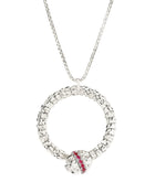 Ophidia Pendant Necklace in 18kt White Gold and Rubies