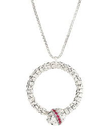 Ophidia Pendant Necklace in 18kt White Gold and Rubies
