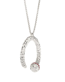Ophidia Pendant Necklace in 18kt White Gold and Rubies