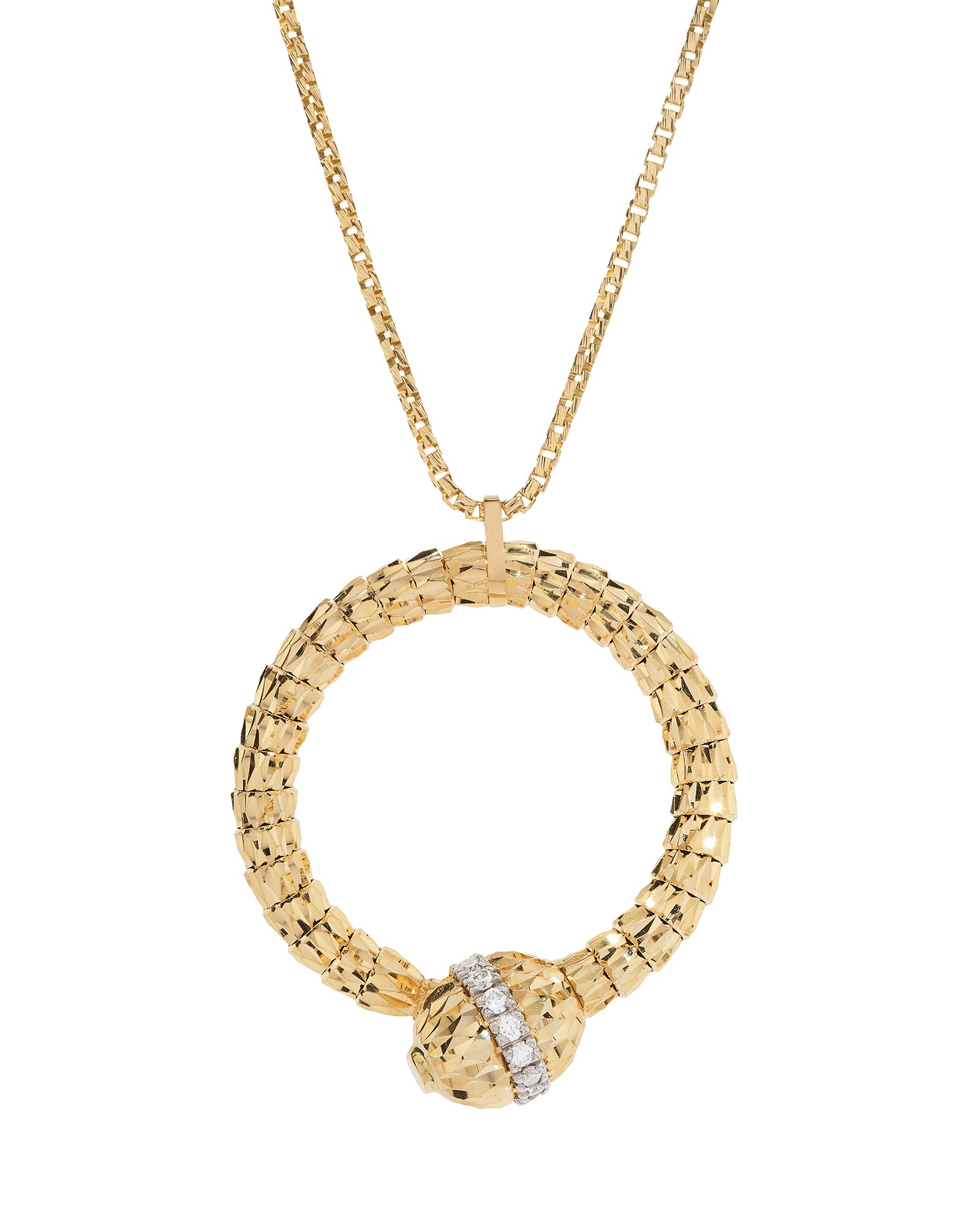 Ophidia Pendant Necklace in 18kt Gold and Diamonds