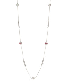 Ophidia Station Necklace in 18kt White Gold and Rubies