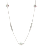 Ophidia Station Necklace in 18kt White Gold and Rubies