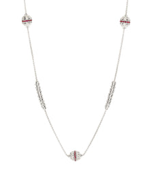 Ophidia Station Necklace in 18kt White Gold and Rubies