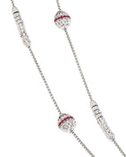 Ophidia Station Necklace in 18kt White Gold and Rubies