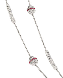 Ophidia Station Necklace in 18kt White Gold and Rubies