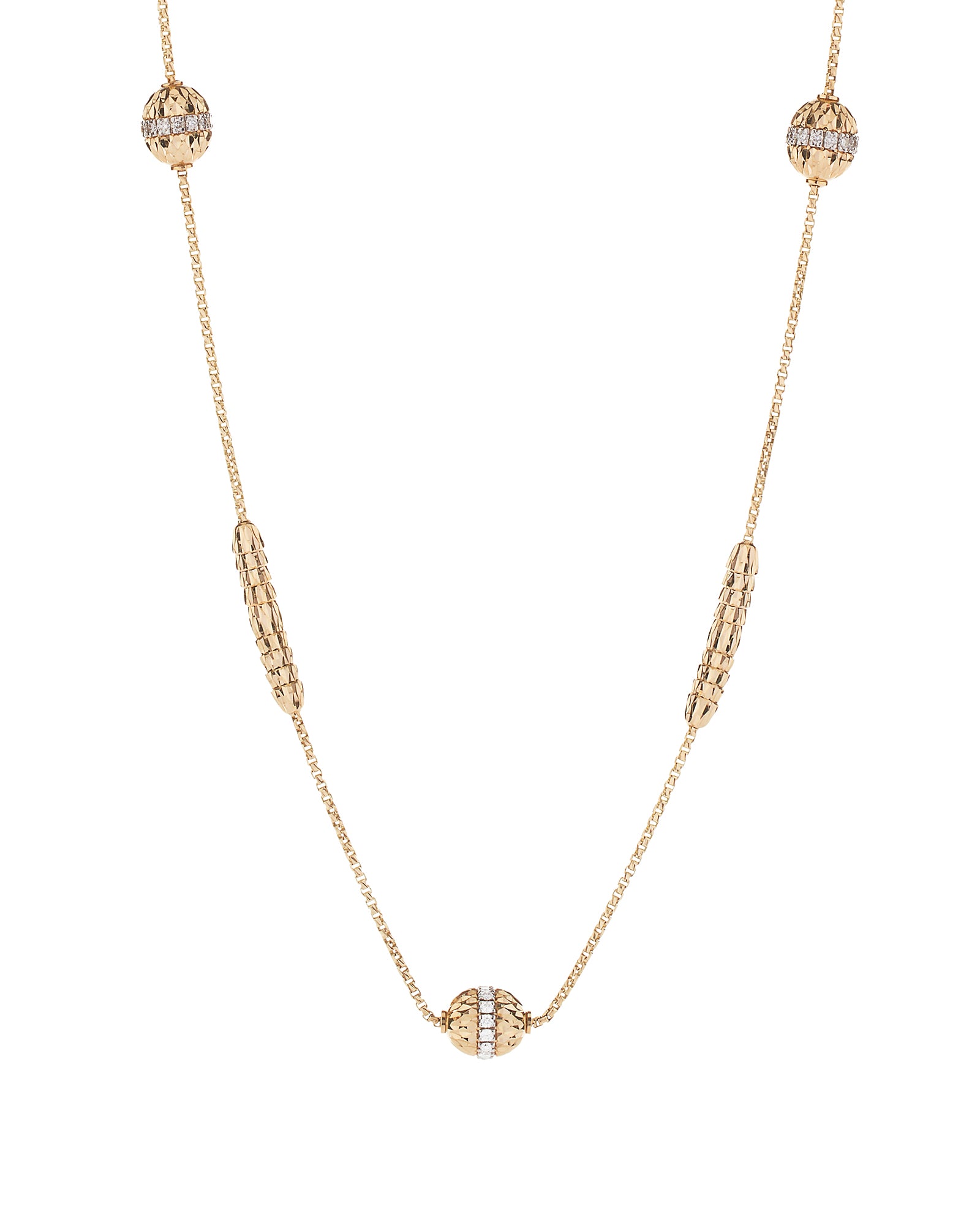 Ophidia Station Necklace in 18kt Gold and Diamonds