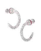 Ophidia Hoop Earrings in 18kt White Gold and Rubies