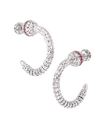 Ophidia Hoop Earrings in 18kt White Gold and Rubies