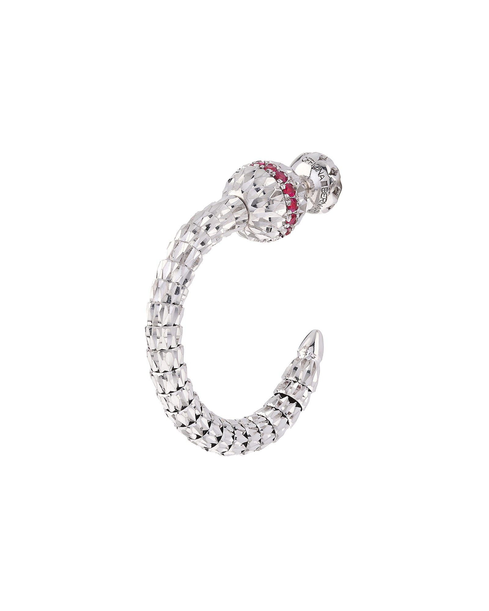 Ophidia Hoop Earrings in 18kt White Gold and Rubies