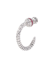 Ophidia Hoop Earrings in 18kt White Gold and Rubies
