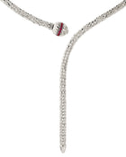 Ophidia Y Necklace in 18kt White Gold and Rubies