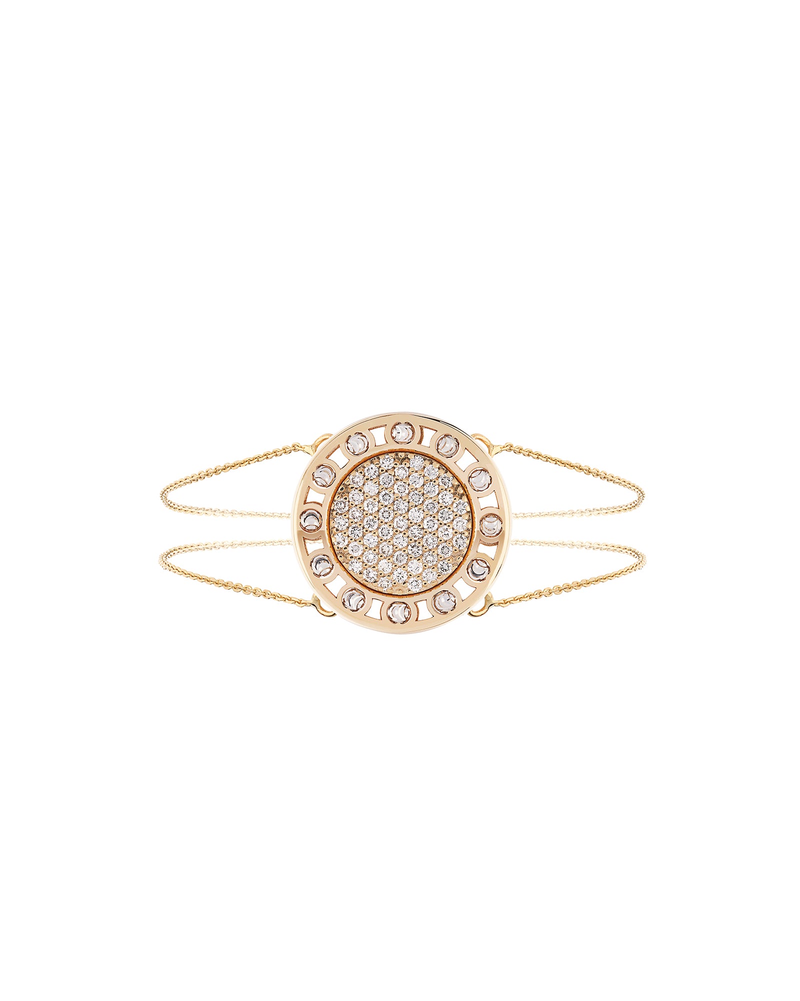 Senzatempo Large Bracelet in 18kt Gold and Diamonds