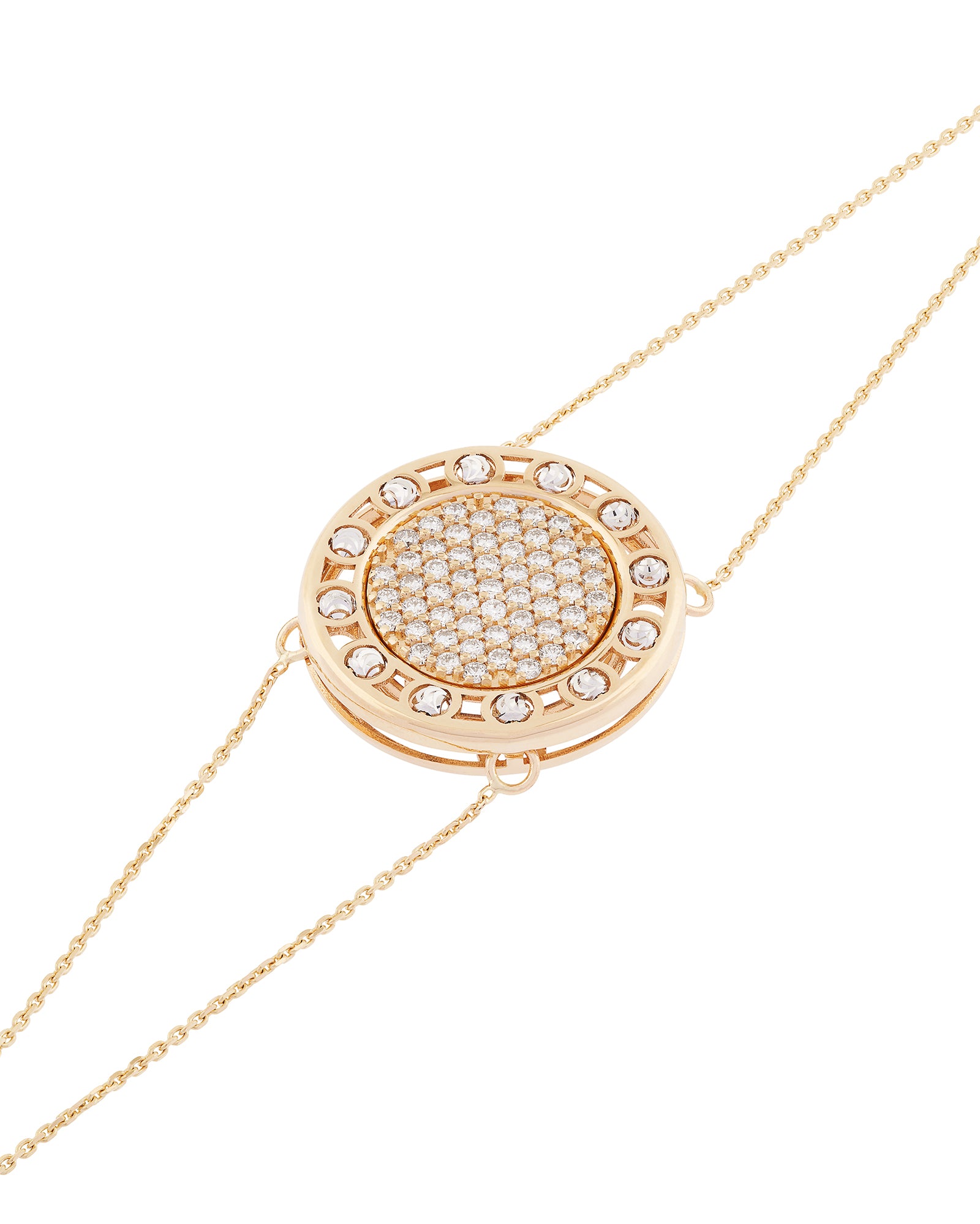 Senzatempo Large Bracelet in 18kt Gold and Diamonds