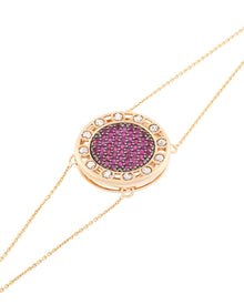 Senzatempo Large Bracelet in 18kt Gold and Rubies