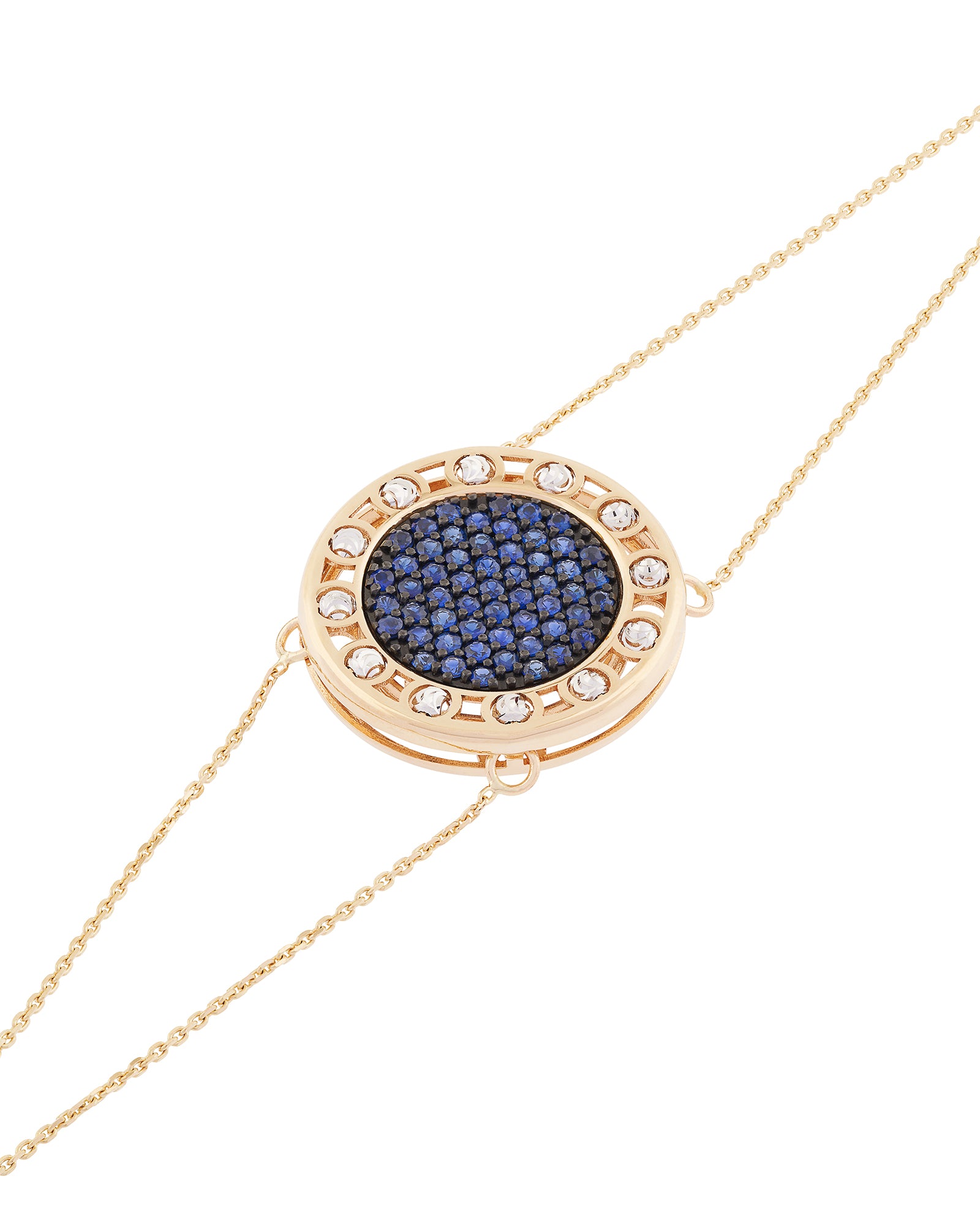 Senzatempo Large Bracelet in 18kt Gold and Sapphires