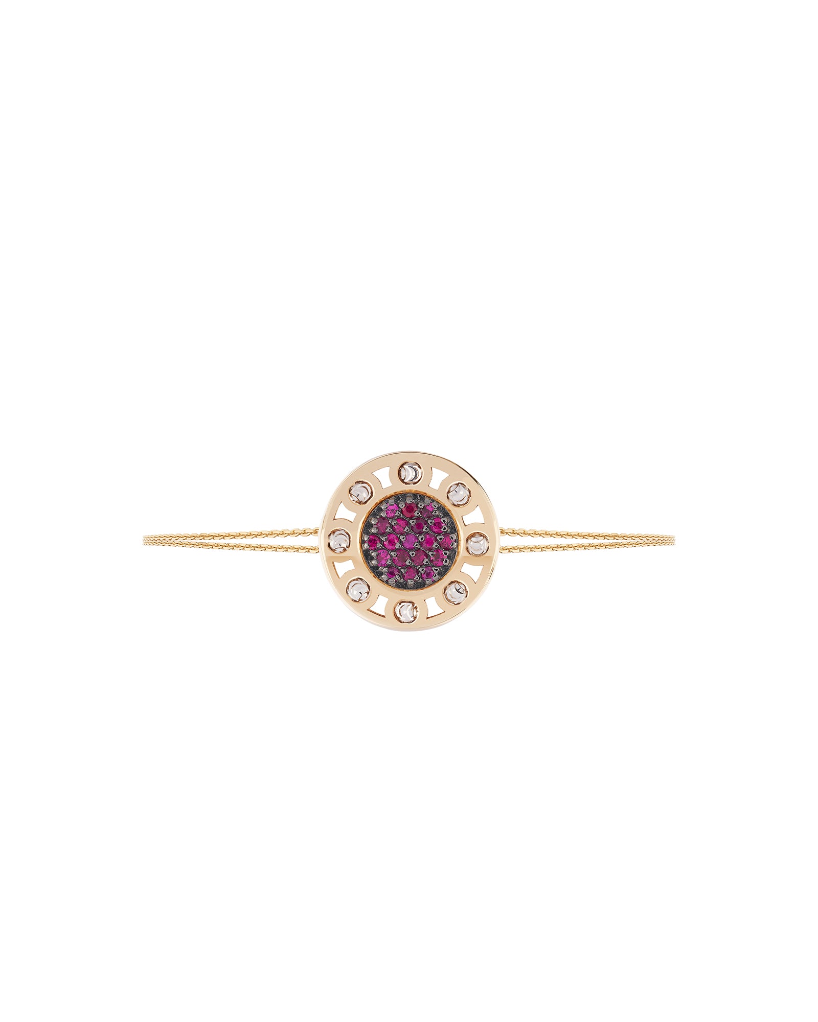 Senzatempo Small Bracelet in 18kt Gold and Rubies