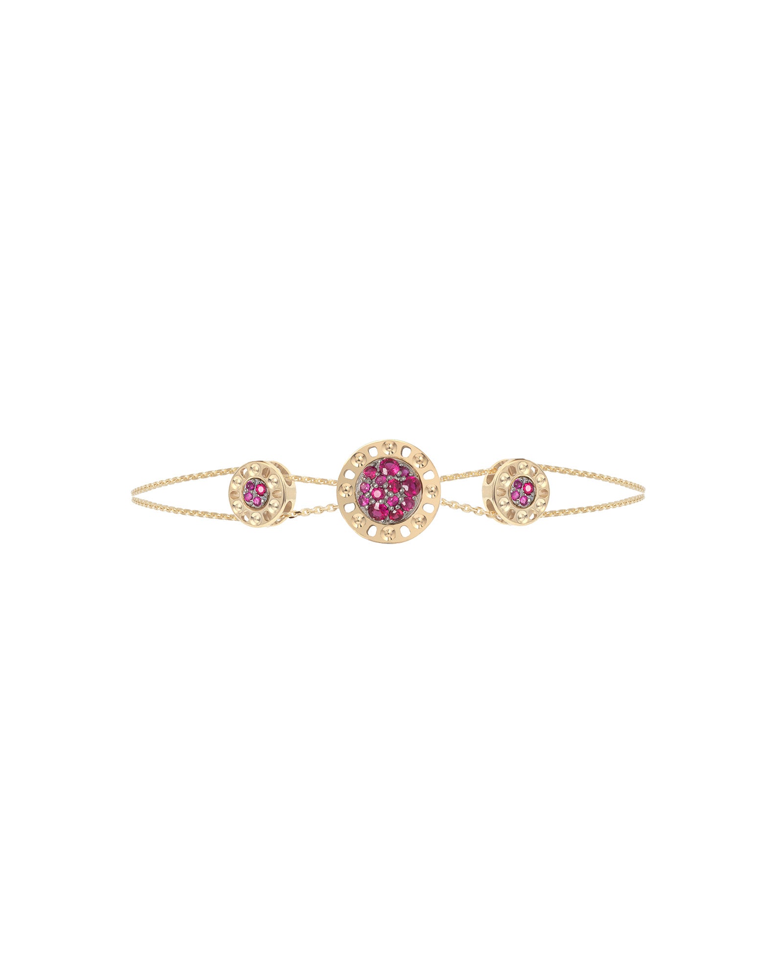 Senzatempo Essence Bracciale in Oro Giallo 18kt e Rubini