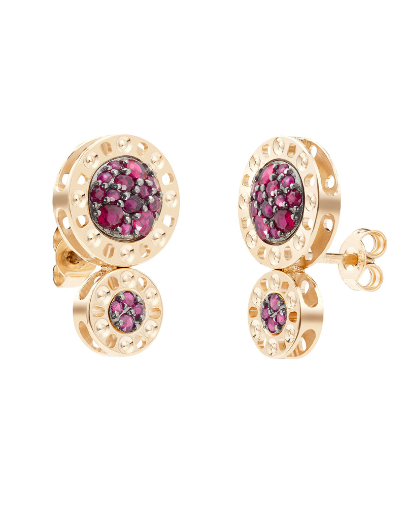 Timeless Essence 18kt Yellow Gold and Ruby Earrings