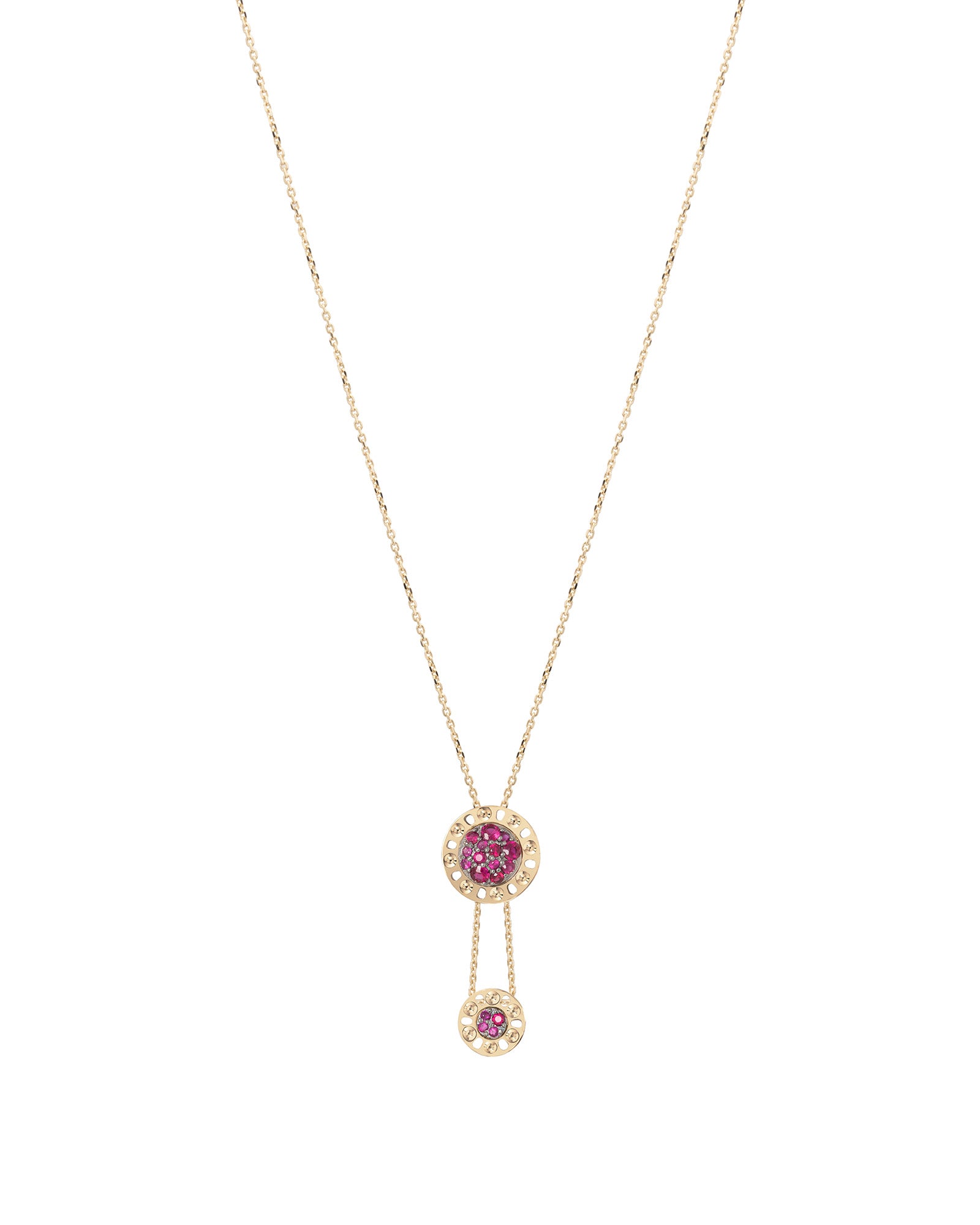 Timeless Essence Necklace in 18kt Yellow Gold and Rubies