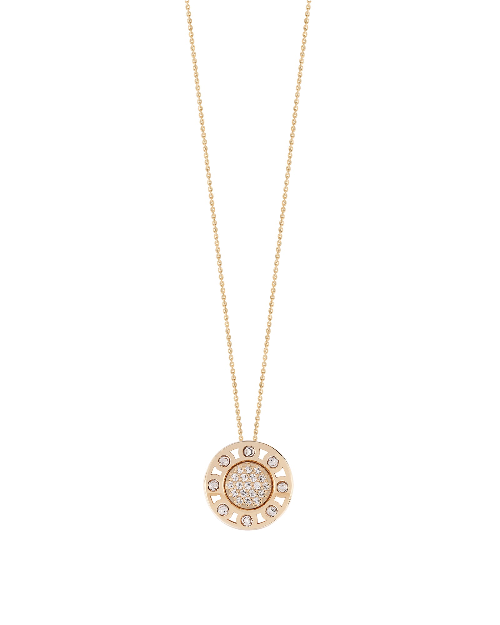Senzatempo Small Necklace in 18kt Gold and Diamonds