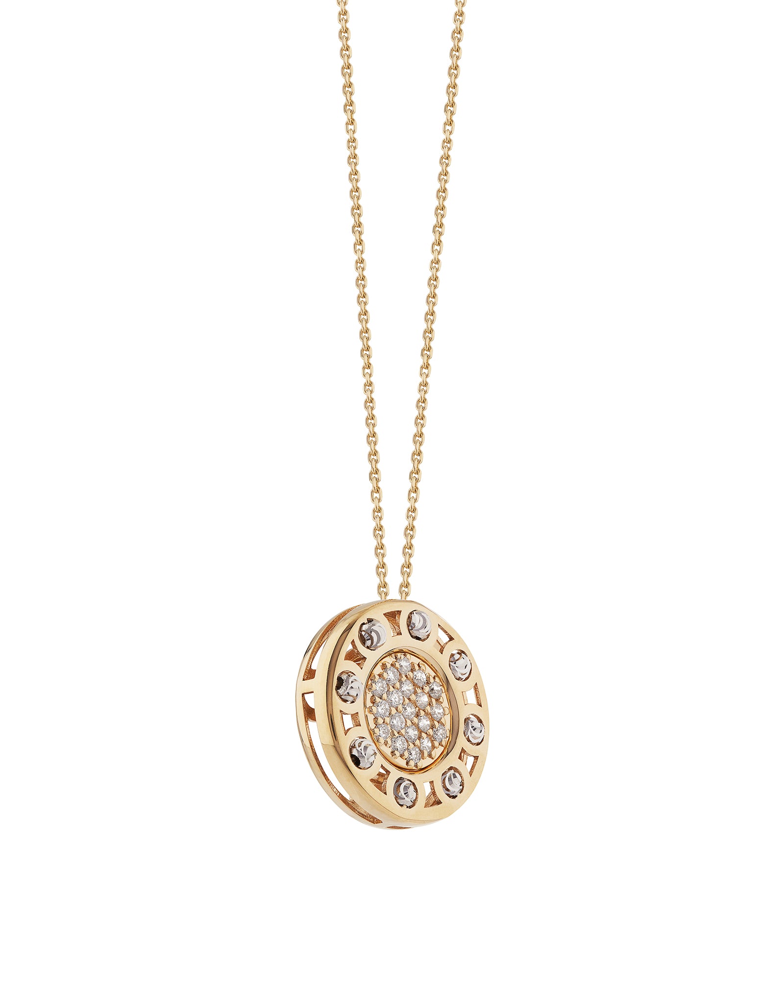 Senzatempo Small Necklace in 18kt Gold and Diamonds