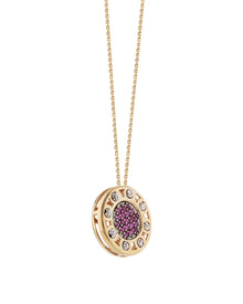 Senzatempo Small Necklace in 18kt Gold and Rubies