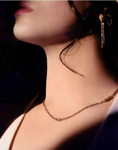 COLLANA MOON  3 ELEMENTI IN ORO 18KT E RUBINI 