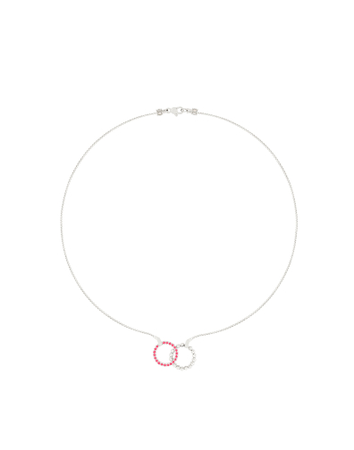 MOON EDEN NECKLACE IN 18KT WHITE GOLD AND RUBIES