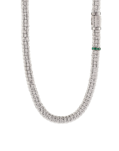 ENIGMA NECKLACE IN 18KT WHITE GOLD AND EMERALDS