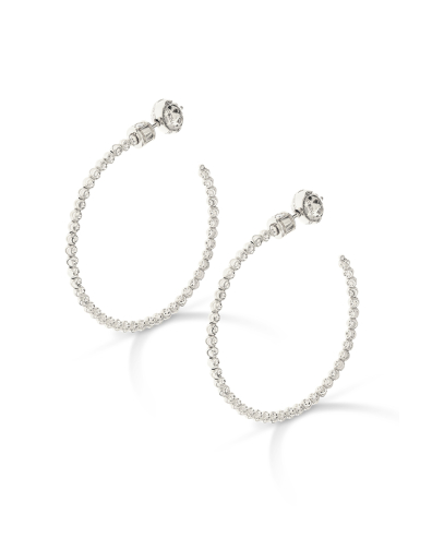 ORECCHINI MOON HOOP LARGE IN ORO BIANCO 18KT