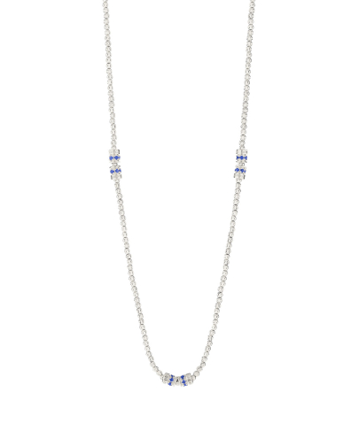 MOON NECKLACE WITH 3 ELEMENTS IN 18KT WHITE GOLD AND SAPPHIRES
