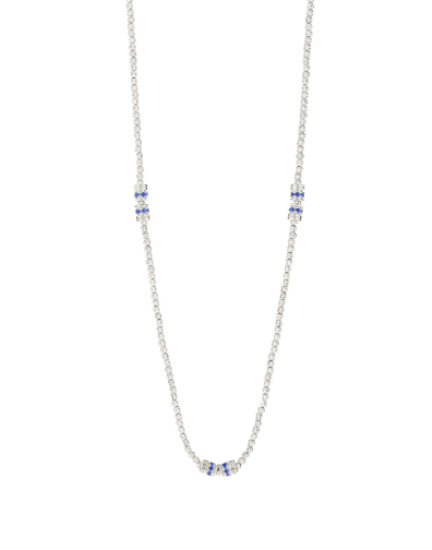 COLLANA MOON 3 ELEMENTI IN ORO BIANCO 18KT E ZAFFIRI