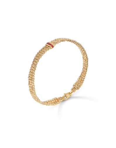 BRACCIALE MOON 3 FILE IN ORO 18KT E RUBINI 
