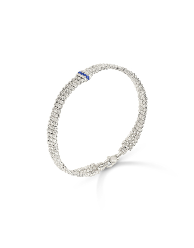 BRACCIALE MOON 3 FILE IN ORO BIANCO 18KT E ZAFFIRI 
