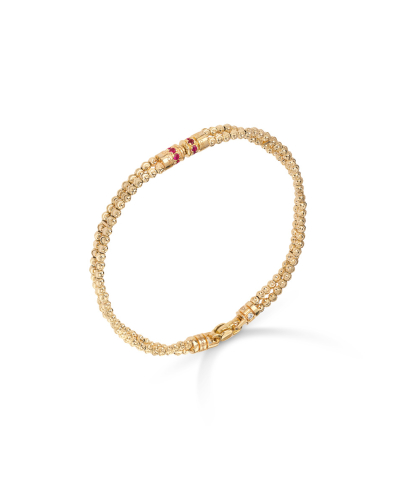 2 ROWS MOON BRACELET IN 18KT GOLD AND RUBIES