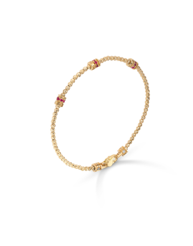 BRACCIALE MOON 3 ELEMENTI IN ORO 18KT E RUBINI